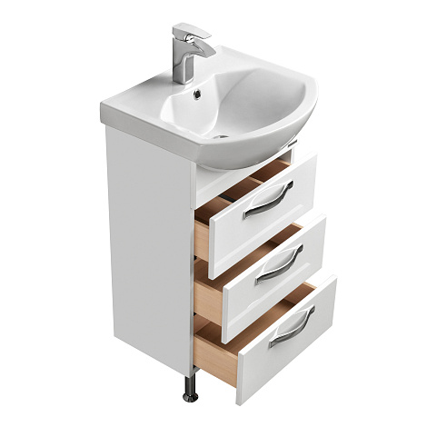 Тумба с раковиной Aquaton Ария 50 Н (1A1402K0AA010) белая
