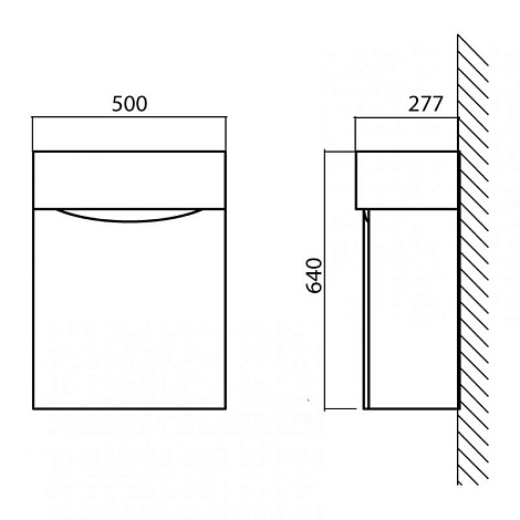 Тумба под раковину Belbagno MINI-500 MINI-500-1A-SO-TL-LEFT