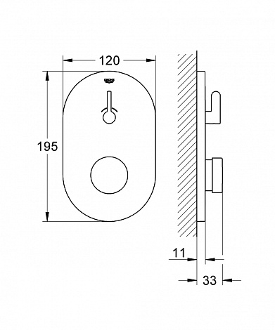 Смеситель  для душа GROHE Eurosmart Cosmopolitan T 36321000