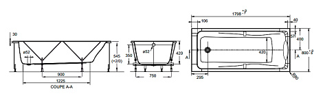Акриловая ванна Jacob Delafon ODEON UP 180x80 E6048RU-00