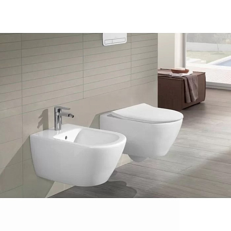 Подвесной унитаз Villeroy&Boch Subway 2.0 5614R201 (5614R001+9M78S101) с сиденьем