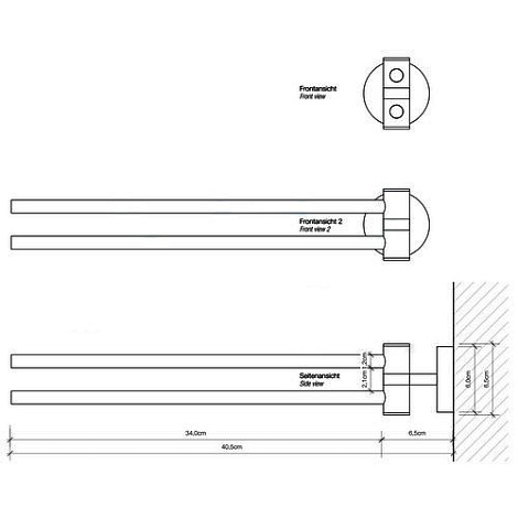 Полотенцедержатель двойной Decor Walther 531100 BA HTH2 BASIC