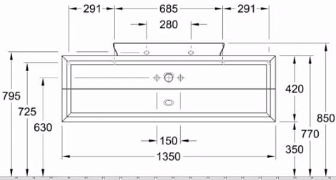 Тумба под раковину Villeroy&Boch La Belle A583 10DJ, бриллиантовый белый