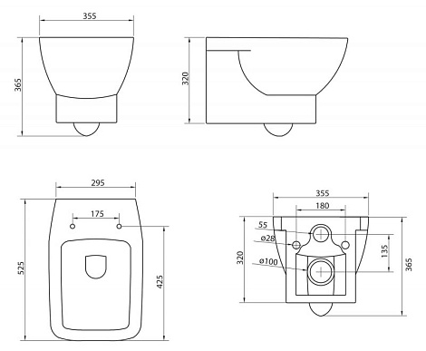 Унитаз подвесной BelBagno Lago BB128CH