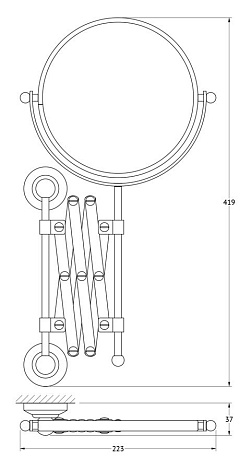 Косметическое зеркало двустороннее x2 3SC STILMAR STI 520