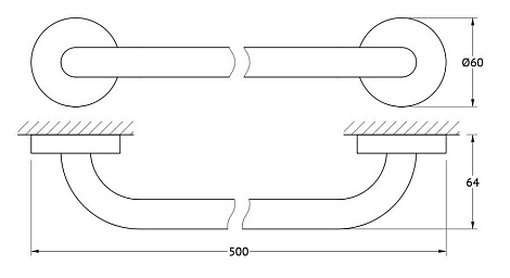 Штанга для полотенца 50 cm ELLUX Elegance ELE 022