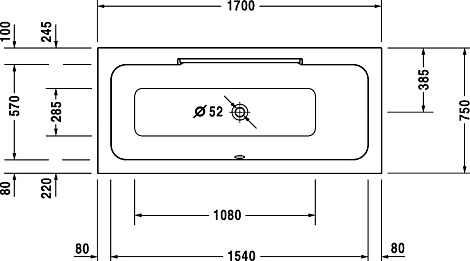 Акриловая ванна Duravit DuraStyle 170x75 700297000000000