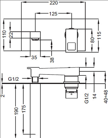 Смеситель для раковины Cezares MOLVENO MOLVENO-BLS2-01-W0