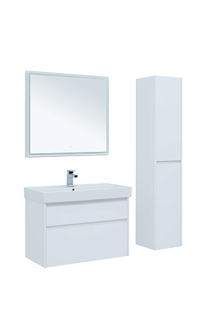 Тумба под раковину Aquanet Nova Lite 87 (242268), белый глянец
