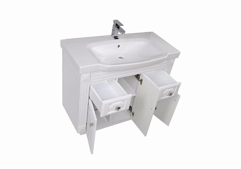 Тумба с раковиной Aquanet Фредерика 100 (169967+155874) белая