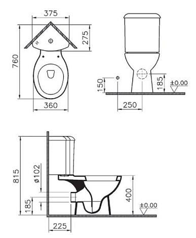 Унитаз Vitra Arkitekt 9754B003-7201 с сиденьем микролифт