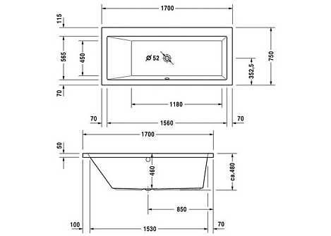 Акриловая ванна Duravit Vero 170x75 700133000000000