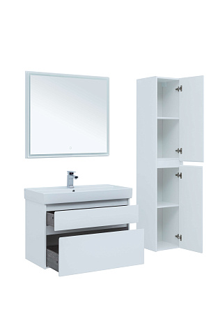 Тумба под раковину Aquanet Nova Lite 87 (242268), белый глянец