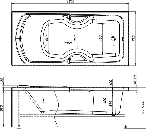 Акриловая ванна Aquanet Polo 170x80 204024