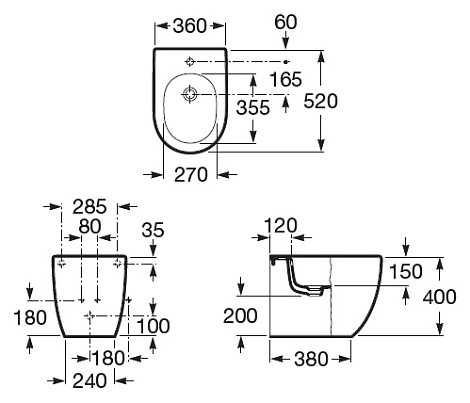 Биде напольное Roca Meridian 357247000