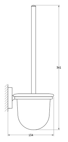 Держатель с туалетным ершом с крышкой ELLUX Elegance ELE 070