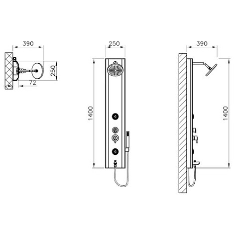 Душевая панель Vitra Shower Systems 57250006000