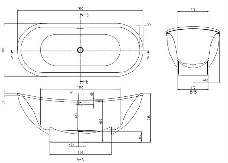 Акриловая ванна Villeroy&Boch My Nature 190x80 UBA190NAT9E0V-01.61