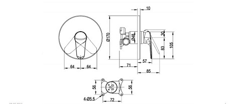 Смеситель для душа Villeroy&Boch O.novo TVS10435200061
