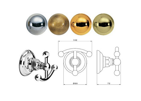 Крючок двухрожковый Nicolazzi CLASSICA 1481GB