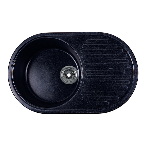 Кухонная мойка Rossinka RS74-46RW-Black, черная