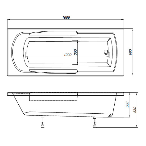 Акриловая ванна Aquanet Extra 170x70 203931