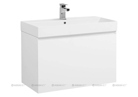 Тумба под раковину Aquanet Йорк 85 202092 белый глянец