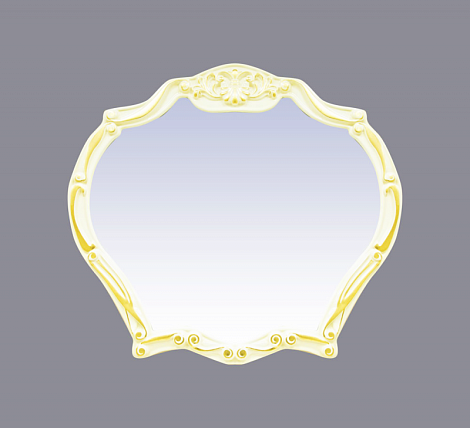 Зеркало Misty Tiffani Л-Тиф02100-391, белое с сусальным золотом