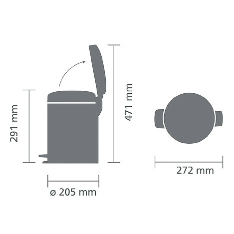 Мусорный бак с педалью Brabantia newIcon 112645 5л