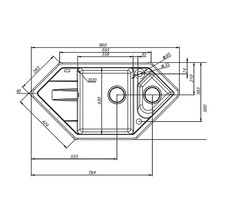 Кухонная мойка IDDIS Vane V30W965i87, белая