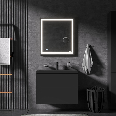 Комплект мебели для ванной комнаты AM.PM Gem 75 BK90GN черный матовый