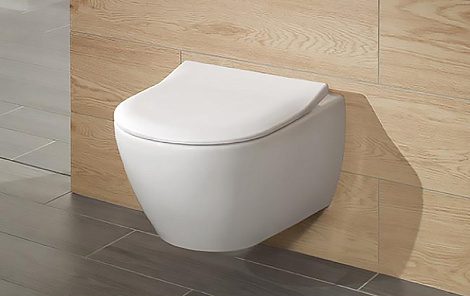 Подвесной унитаз Villeroy&Boch Subway 2.0 PLUS 5614R2R1 (5614R0R1+9M78S101) с сиденьем
