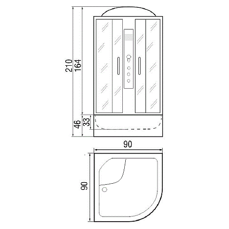 Душевая кабина River Desna 90/46 ТН