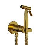 Гигиенический душ Paini Castello Round CAPJ442R со смесителем, матовое золото