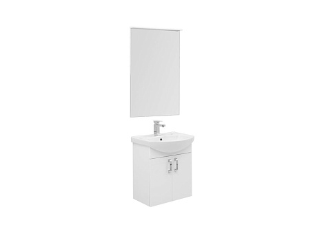 Комплект мебели Aquanet Ирис 60 (198813), Белый (Тумба+раковина+зеркало)