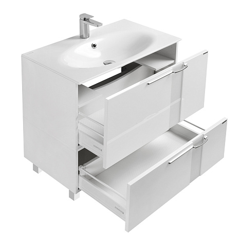 Комплект мебели Aquaton Марко 80 (1A181001MO010) белый (Тумба+раковина+зеркало)