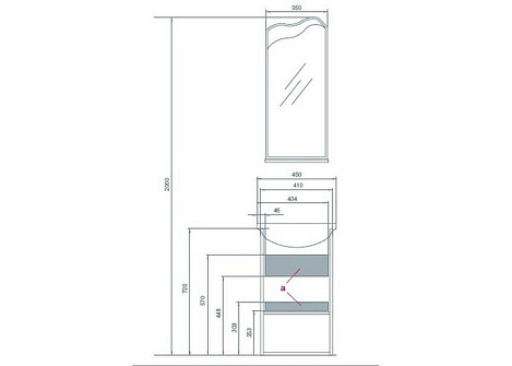 Зеркало Aquaton Колибри 45 (1A065302KO01L)