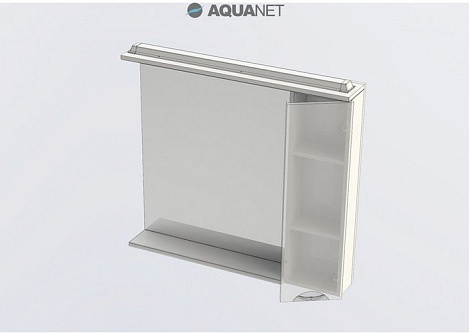 Шкаф-зеркало Aquanet Гретта 100 (173988) белое/светлый дуб