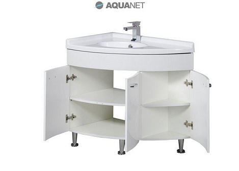 Тумба под раковину Aquanet Корнер 80 (158824) левосторонняя белая