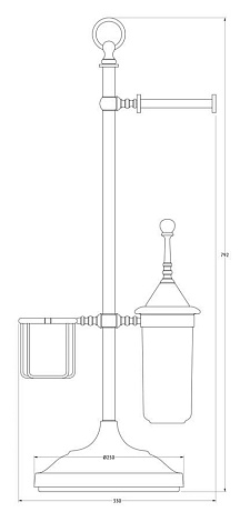 Стойка с 3-мя аксессуарами для туалета 80 cm 3SC STILMAR STI 034