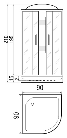 Душевая кабина River Nara Light 90/15 МТ