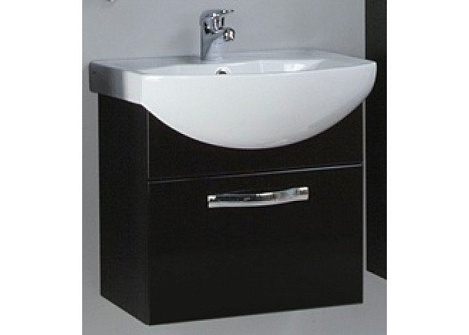 Тумба с раковиной Aquaton Ария 50 (1A1403K0AA950) черный глянец