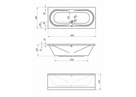 Акриловая ванна Kolpa Carmen 180 Basis 180x80
