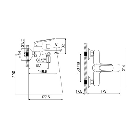 Смеситель для ванны IDDIS Male MALSB00i02WA