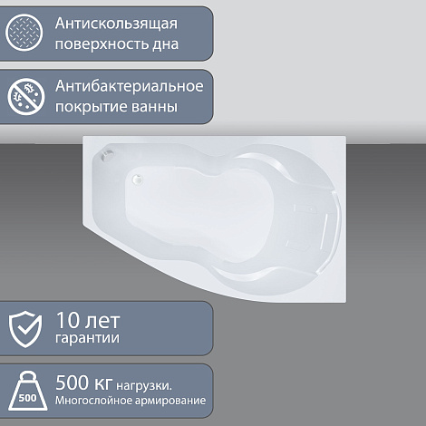 Акриловая ванна Triton Бриз 150x96 асимметричная левая