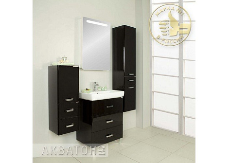 Комплект мебели Aquaton Америна 70 М L (1A169001AM950) черный (Тумба+раковина+зеркало)