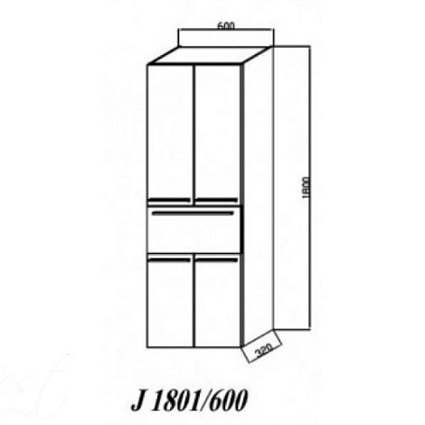 Шкаф-пенал Kolpa Jolie J1801/600 WH/WH белый