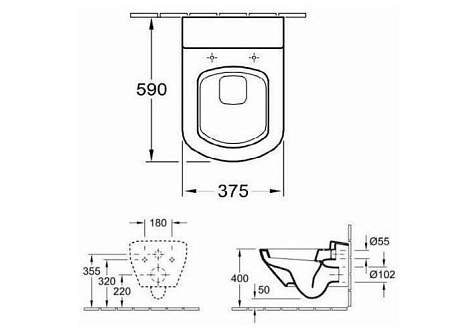Подвесной унитаз Villeroy&Boch Sentique 5622 1001