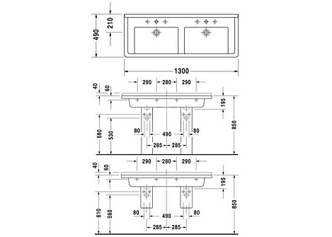 Раковина Duravit Starck 3 03321300001-WG
