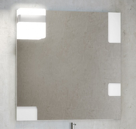 Комплект мебели Smile Санторини 80 Z0000010473, серый/белый (Тумба+раковина+зеркало+светильник)